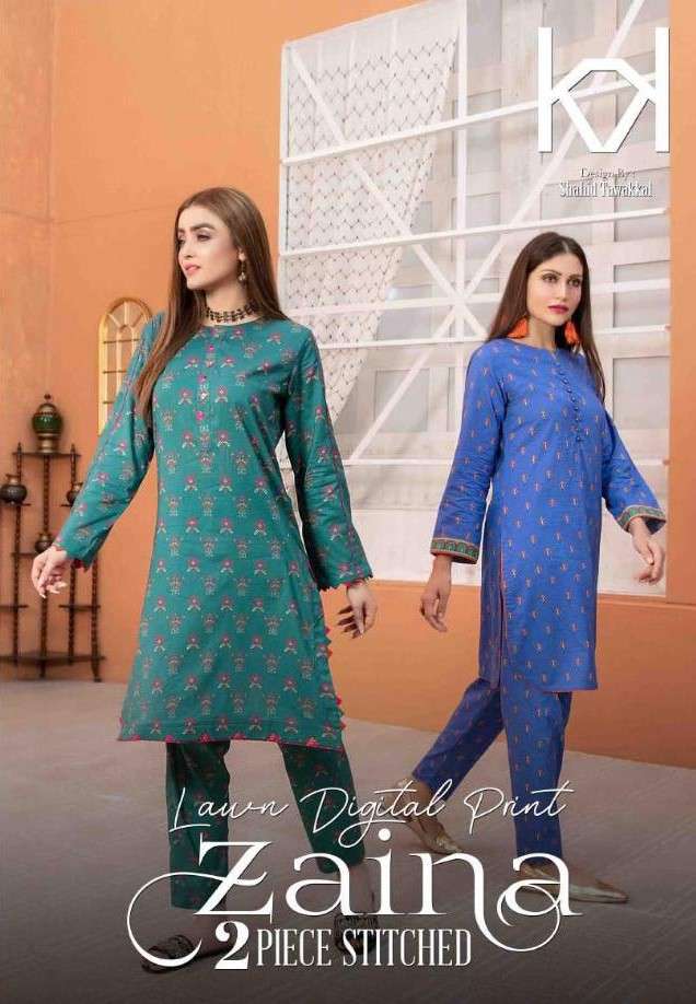 Zaina by Tawakkal stitched Lawn 2 Piece 
